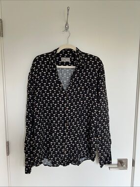 Kenny Flowers Black Button-Down with Espresso Martini Print